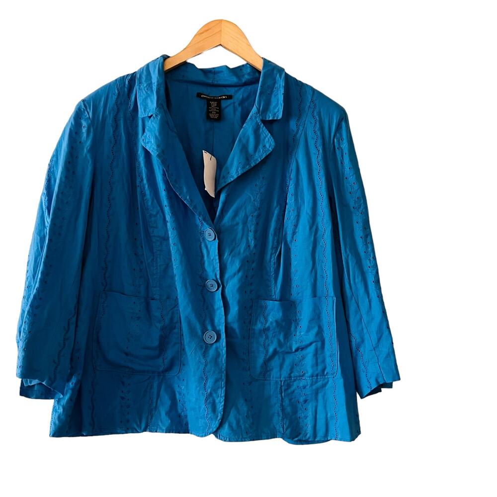 Pierre Cardin Vibrant Blue Button-Front Blazer